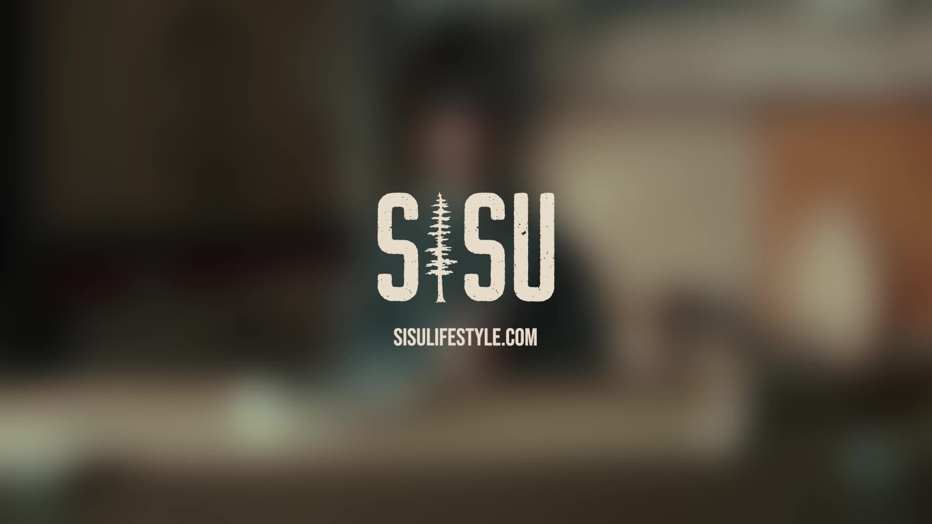 SISU logo over a blurred workshop background