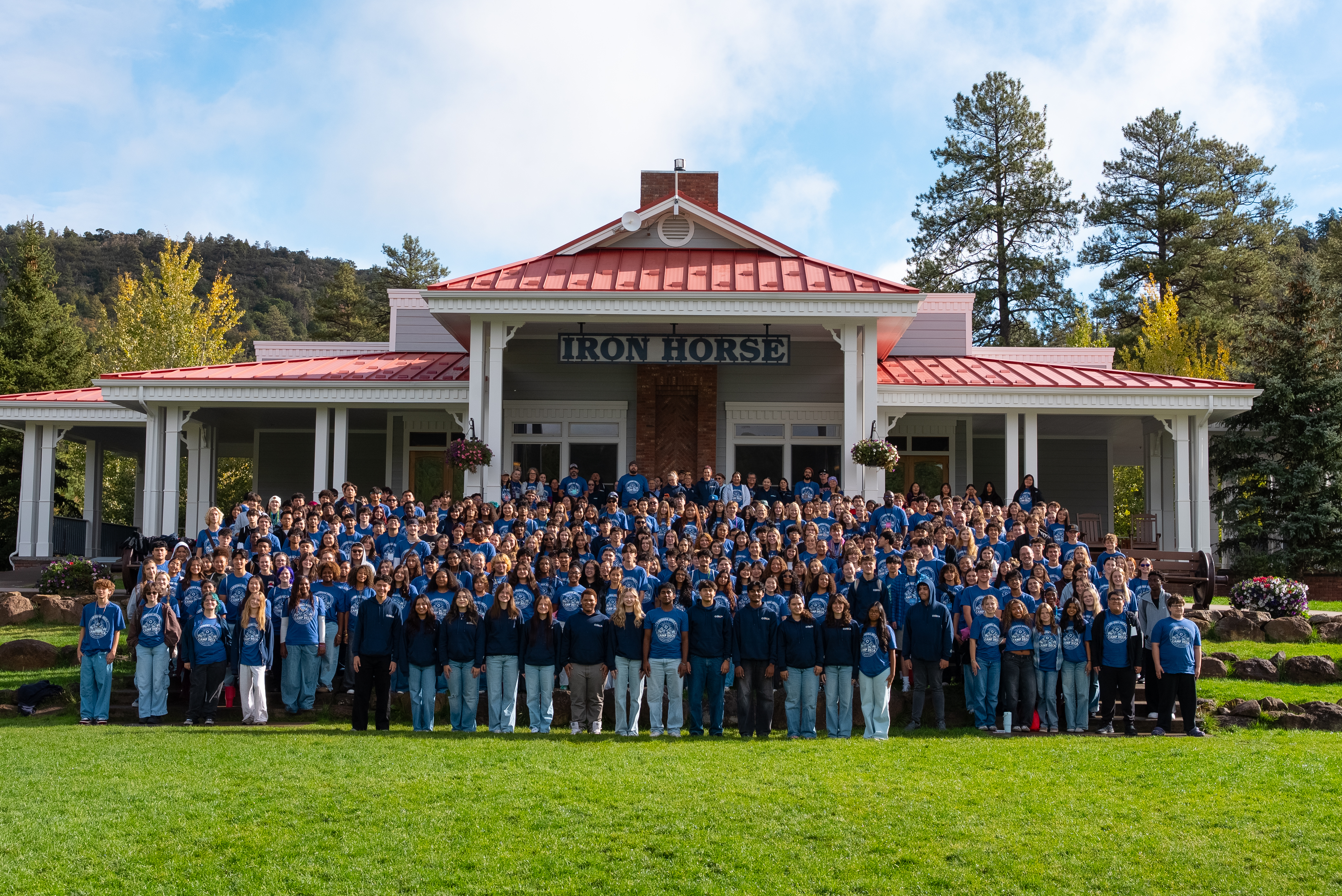 Arizona DECA leadership camp participants gathered for their closing portrait photograph