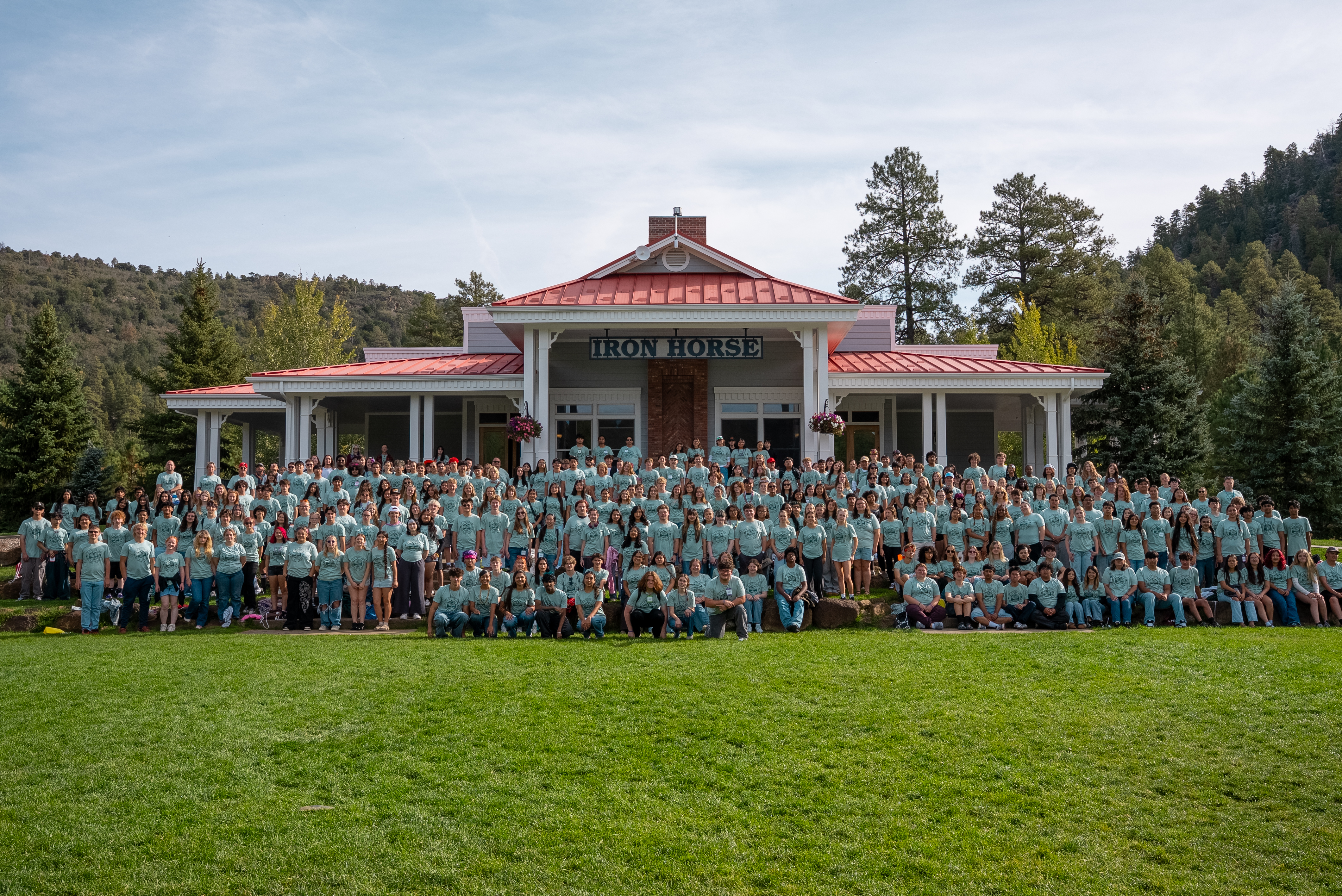 Arizona FBLA leadership camp participants gathered for their closing portrait photograph
